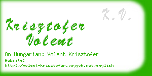 krisztofer volent business card